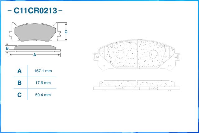Колодки тормозные передние (Low Metallic) (Cworks). Артикул C11CR0213