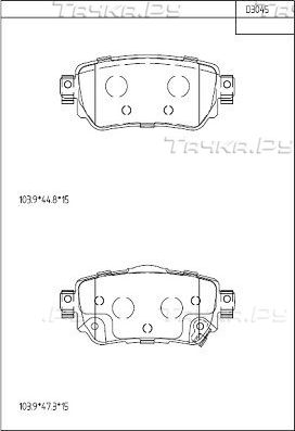 Тормозные колодки Asimco. Артикул KD3045