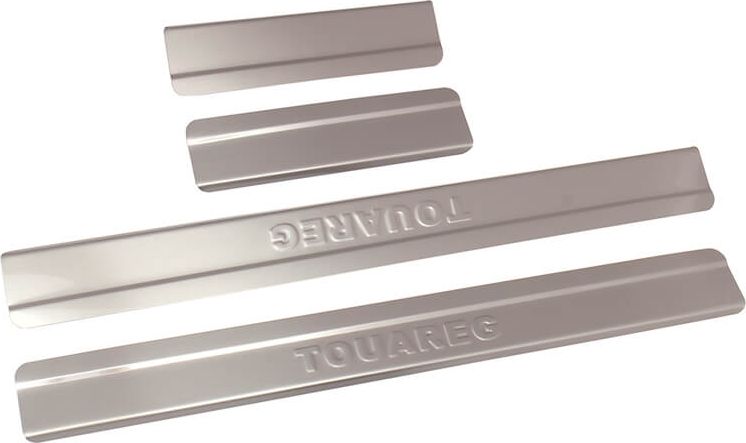 Накладки Ладья на внутренние пороги (штамп) ступенчатые для Volkswagen Touareg II 2015-2026. Артикул 014.49.163ст