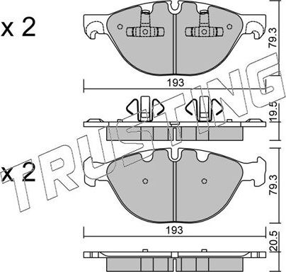 Тормозные колодки Trusting передние для BMW X5 II (E70) 2007-2013. Артикул 839.0