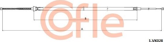 Трос ручника (тросик ручного тормоза) Cofle. Артикул 92.1.VK028