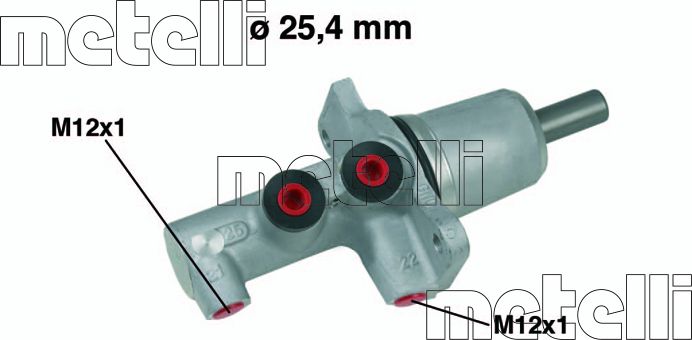 Тормозной цилиндр главный Metelli (алюминий). Артикул 05-0616