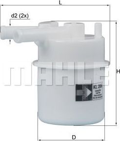 Топливный фильтр Mahle для Mazda 323 IV (BG) 1989-1993. Артикул KL 206