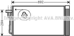 Радиатор кондиционера (конденсатор) AVA (алюминий). Артикул BWA5273D