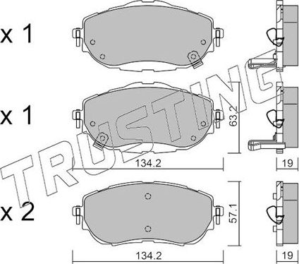 Тормозные колодки Trusting передние для Toyota Auris II 2012-2018. Артикул 1014.0