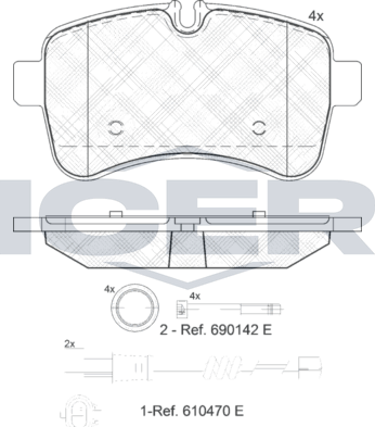 Тормозные колодки Icer. Артикул 141837-203
