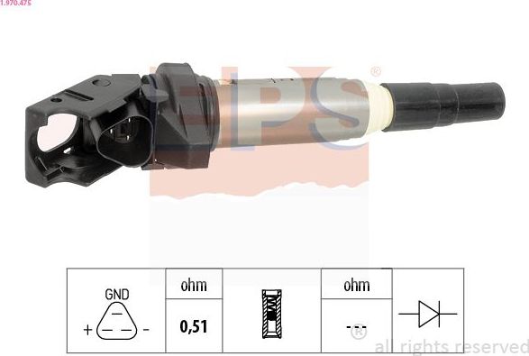 Катушка зажигания EPS OE Equivalent. Артикул 1.970.475