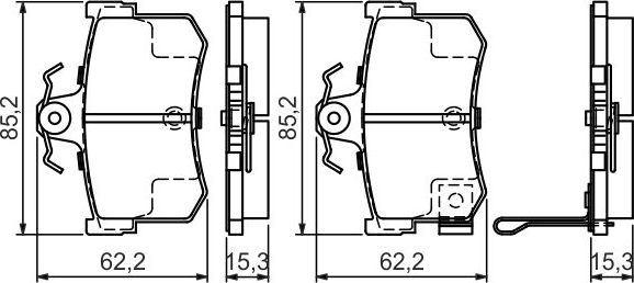 Тормозные колодки Bosch (Low-Metallic) задние для Rover 800 1986-1999. Артикул 0 986 424 568