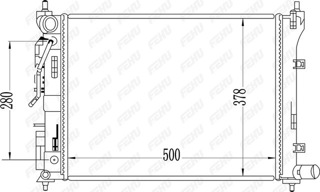 Радиатор охлаждения (сборный) для Hyundai Solaris II/Kia Rio V (17-) AT (Fehu). Артикул frc1397m
