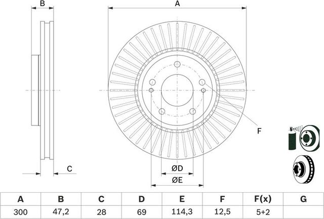 Тормозной диск Bosch. Артикул 0 986 479 C51