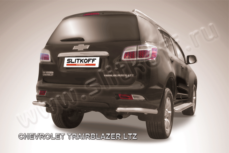 Защита Slitkoff задняя d57 уголки для Chevrolet TrailBlazer II 2012-2016. Артикул CHTB12-017