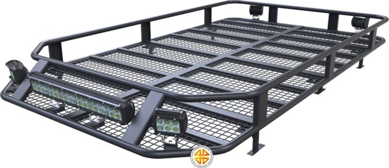 Багажник экспедиционный Podgotoffka 1900х1100х120 мм с сеткой и креплением на гладкую крышу для Great Wall Hover H3. Артикул PGT-B.87.03