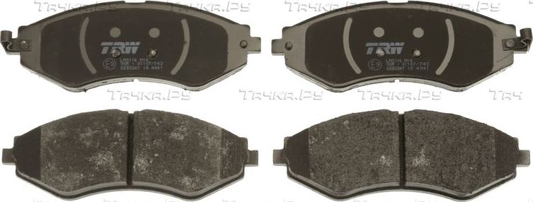 Тормозные колодки TRW COTEC передние для Chevrolet Aveo I 2004-2008. Артикул GDB3347