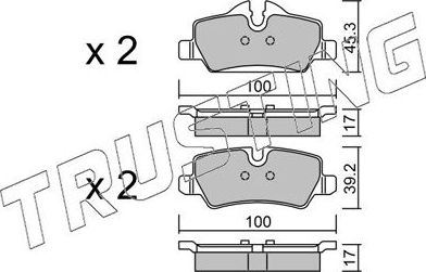 Тормозные колодки Trusting задние для MINI Hatch III (F55/F56) 2013-2026. Артикул 1038.0