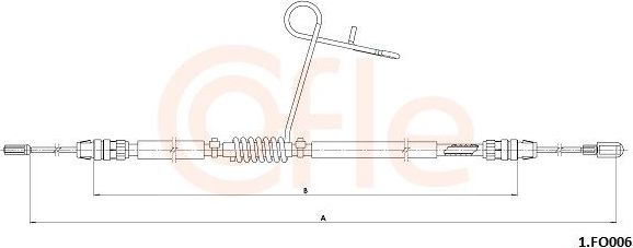 Трос ручника (тросик ручного тормоза) Cofle. Артикул 92.1.FO006