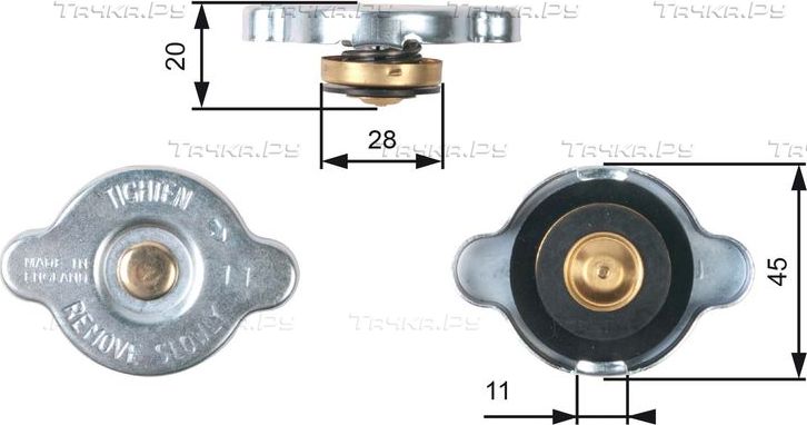 Крышка радиатора Gates для Hyundai Terracan I 2003-2006. Артикул RC133
