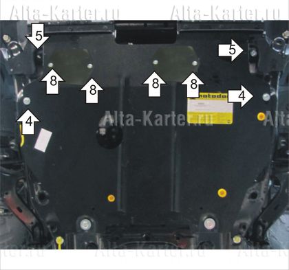 Защита Мотодор для двигателя, КПП Honda CR-V IV 2012-2015. Артикул 00833