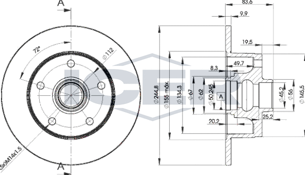 Тормозной диск Icer. Артикул 78BD5606-1