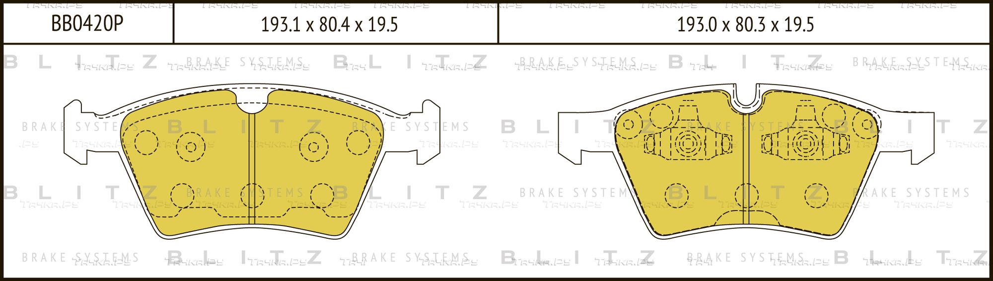 Колодки тормозные MB W164/W251/X165 -08 перед. (Blitz). Артикул BB0420P