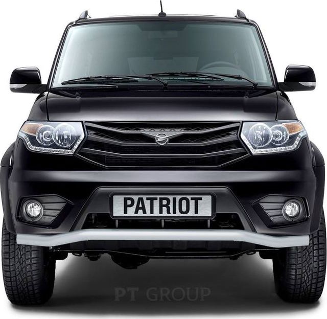 Защита PT Group переднего бампера d=63 мм Волна ИСКРА (ППК) для УАЗ Patriot I рестайлинг 2014-2026. Артикул UZP-14-330213.11