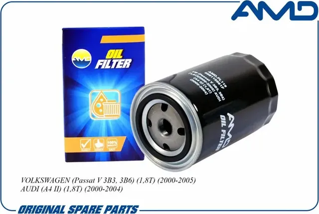 Фильтр масляный Audi A4 (B5) 1994-2001/Skoda Superb 2002-2008/Volkswagen Passat (AMD). Артикул AMDFL119