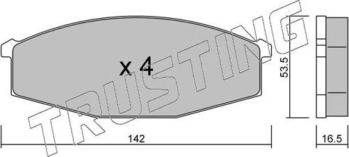 Тормозные колодки Trusting. Артикул 112.0