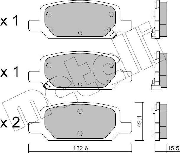 Тормозные колодки Metelli задние для Tesla Model Y I 2019-2026. Артикул 22-1278-0