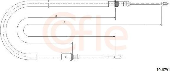 Трос ручника (тросик ручного тормоза) Cofle. Артикул 10.6791