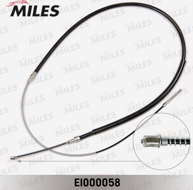Трос ручника (тросик ручного тормоза) Miles задний правый/левый для Volkswagen Passat B3 1988-1996. Артикул EI000058