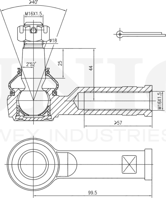 Наконечник рулевой тяги (Unio). Артикул SSP-10040
