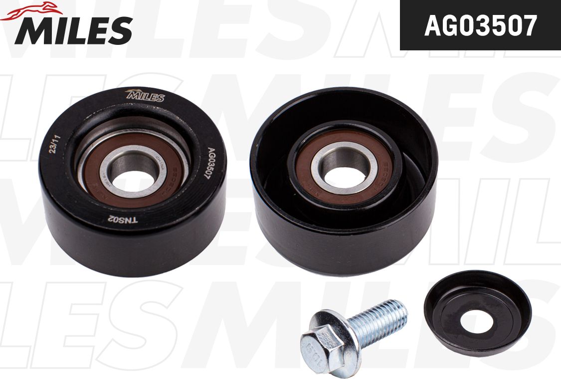 Натяжной ролик (натяжитель) приводного поликлинового ремня Miles. Артикул AG03507
