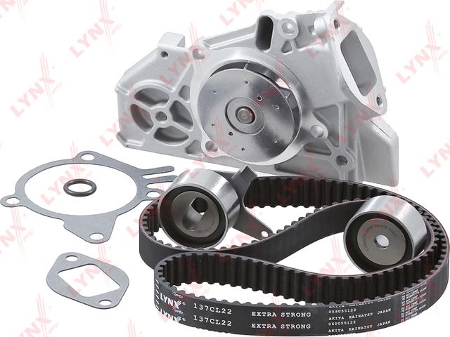 Помпа (водяной насос) с комплектом ремня ГРМ LYNXauto для Kia Rio I 2000-2005. Артикул PW-1324