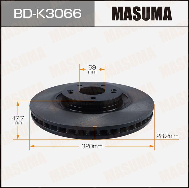 Диск тормозной MASUMA BD-K3066 (1 2) front KIA CEED 2015 Masuma. Артикул BDK3066