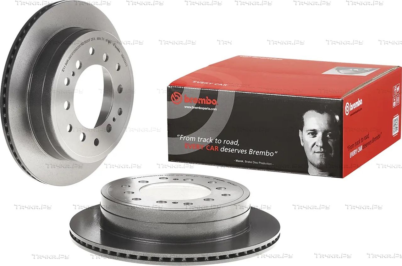 Тормозной диск Brembo PRIME LINE - UV Coated задний для Toyota 4Runner IV 2002-2009. Артикул 09.A334.11