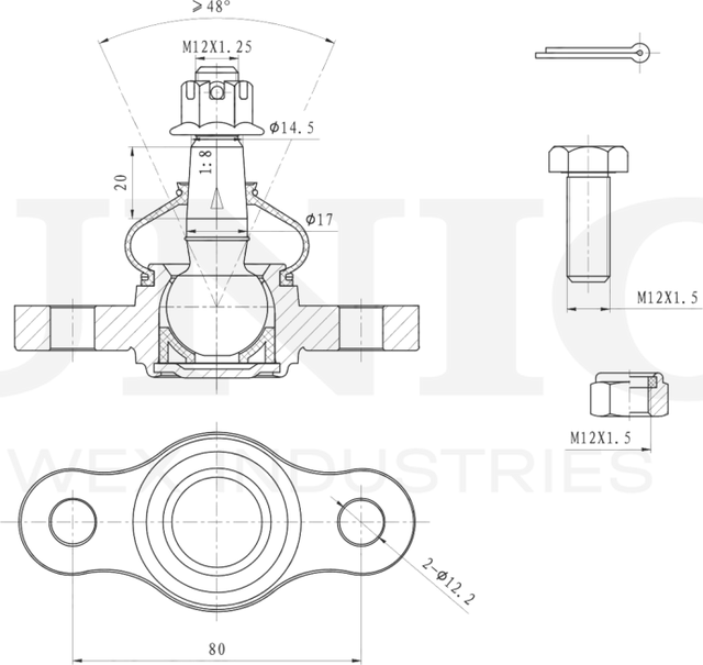 Опора шаровая (Unio). Артикул SSP-20035