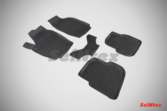 Коврики резиновые Seintex с высоким бортиком для салона Volkswagen PoloV седан 2010-2026. Артикул 82371