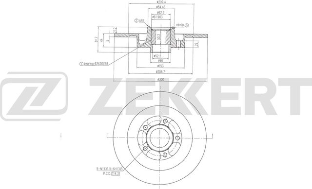 Тормозной диск Zekkert. Артикул BS-6659