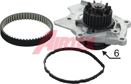 Помпа (водяной насос) с комплектом ремня ГРМ Airtex для Audi A3 II (8P) 2004-2013. Артикул WPK-195801