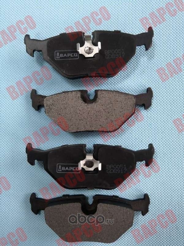 Колодки тормозные дисковые зад. BMW 3 (E30)(E36), 5 (E34), 7 (E32), (Bapco) Bapco. Артикул BP0051