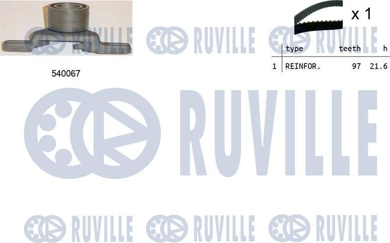 Ремень ГРМ с роликами (комплект) Ruville. Артикул 550086