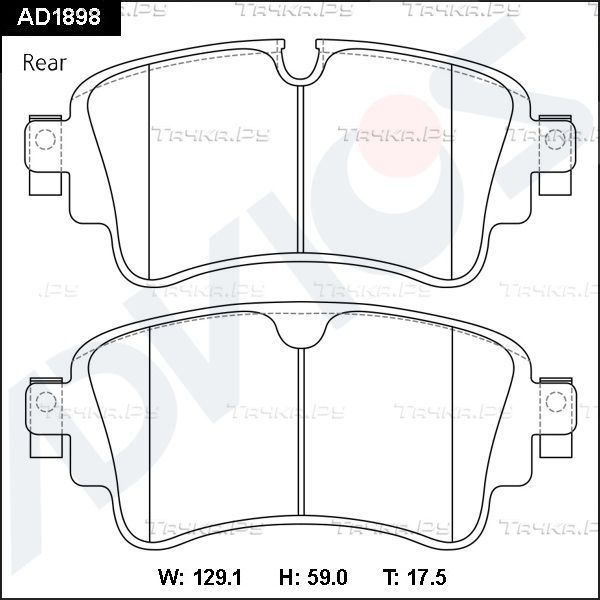 Тормозные колодки Advics задние для Audi A6 allroad IV (C8) 2018-2026. Артикул AD1898