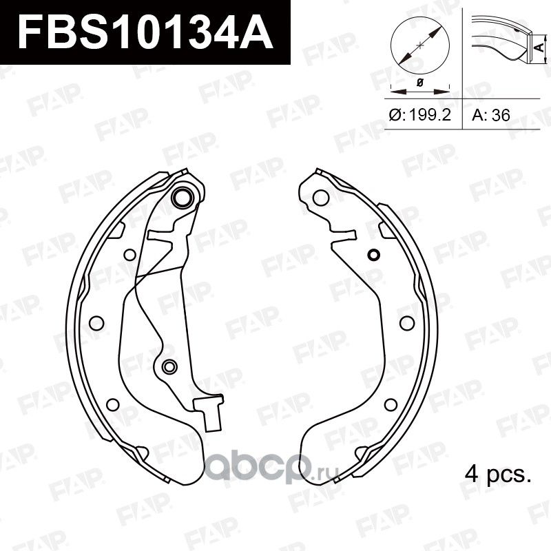 Тормозные колодки барабанные (FAP). Артикул FBS10134A