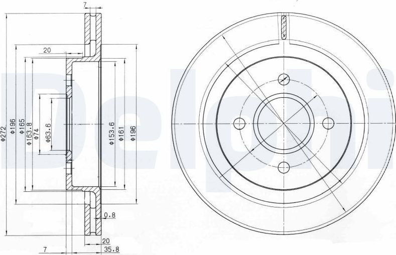 Тормозной диск Delphi. Артикул BG2758