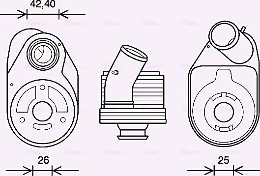 Радиатор масляный (маслоохладитель) для двигателя AVA (алюминий). Артикул FT3610