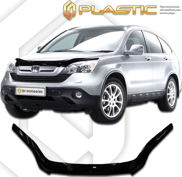 Дефлектор СА Пластик для капота (Classic черный) Honda CR-V 2007-2009. Артикул 2010010102258