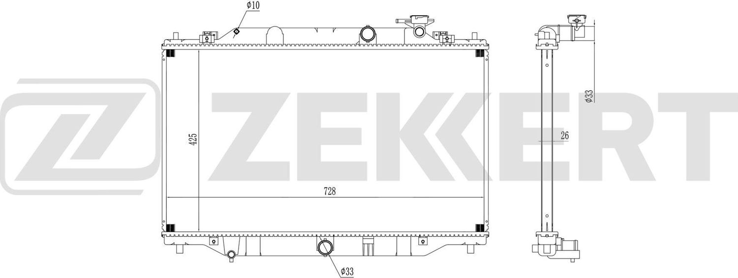Радиатор охлаждения двигателя Zekkert (алюминий). Артикул MK-1648