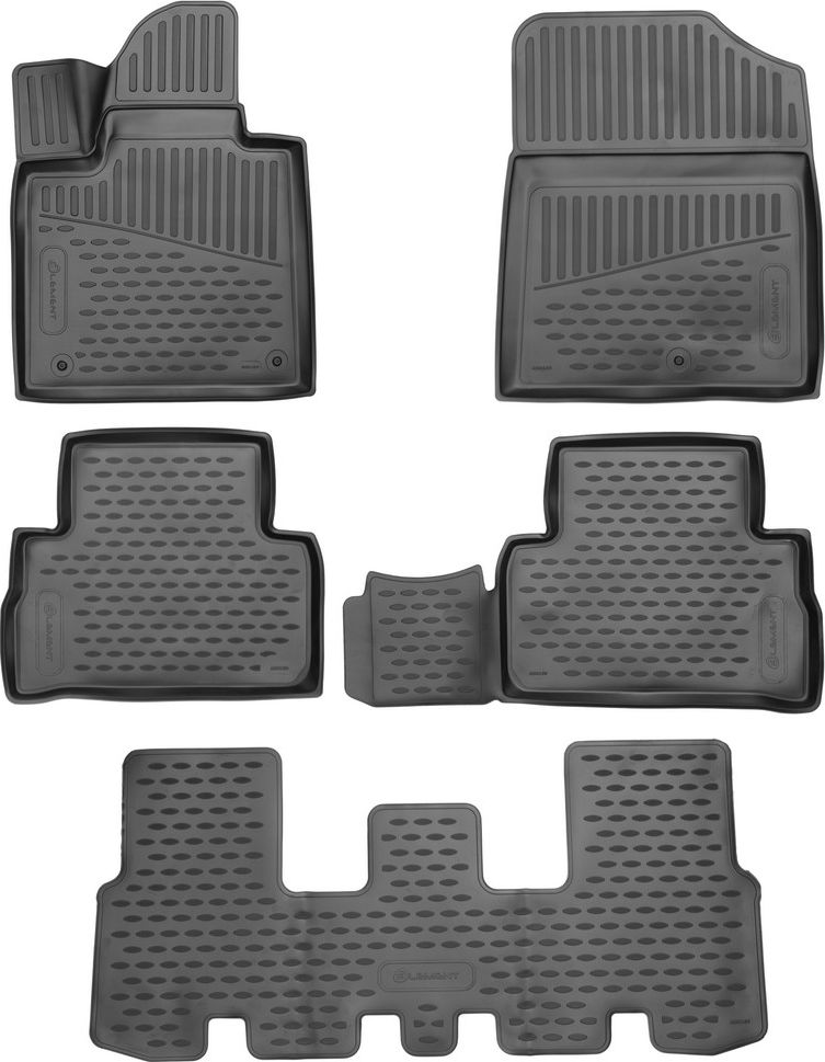 Коврики Element 3D для салона Hyundai Santa Fe IV рестайлинг 7 мест 2020-2026. Артикул ELEMENT3DA0N1697210k