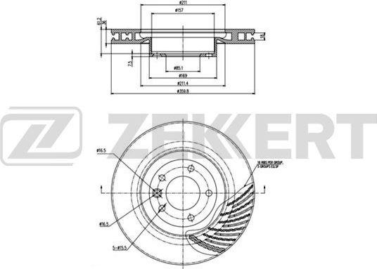 Тормозной диск Zekkert. Артикул BS-6164
