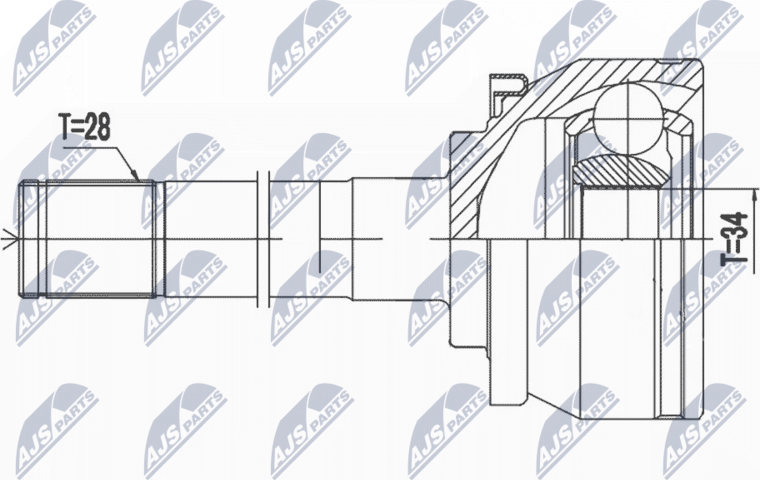 Шрус наружный (граната) NTY. Артикул NPZ-HY-511