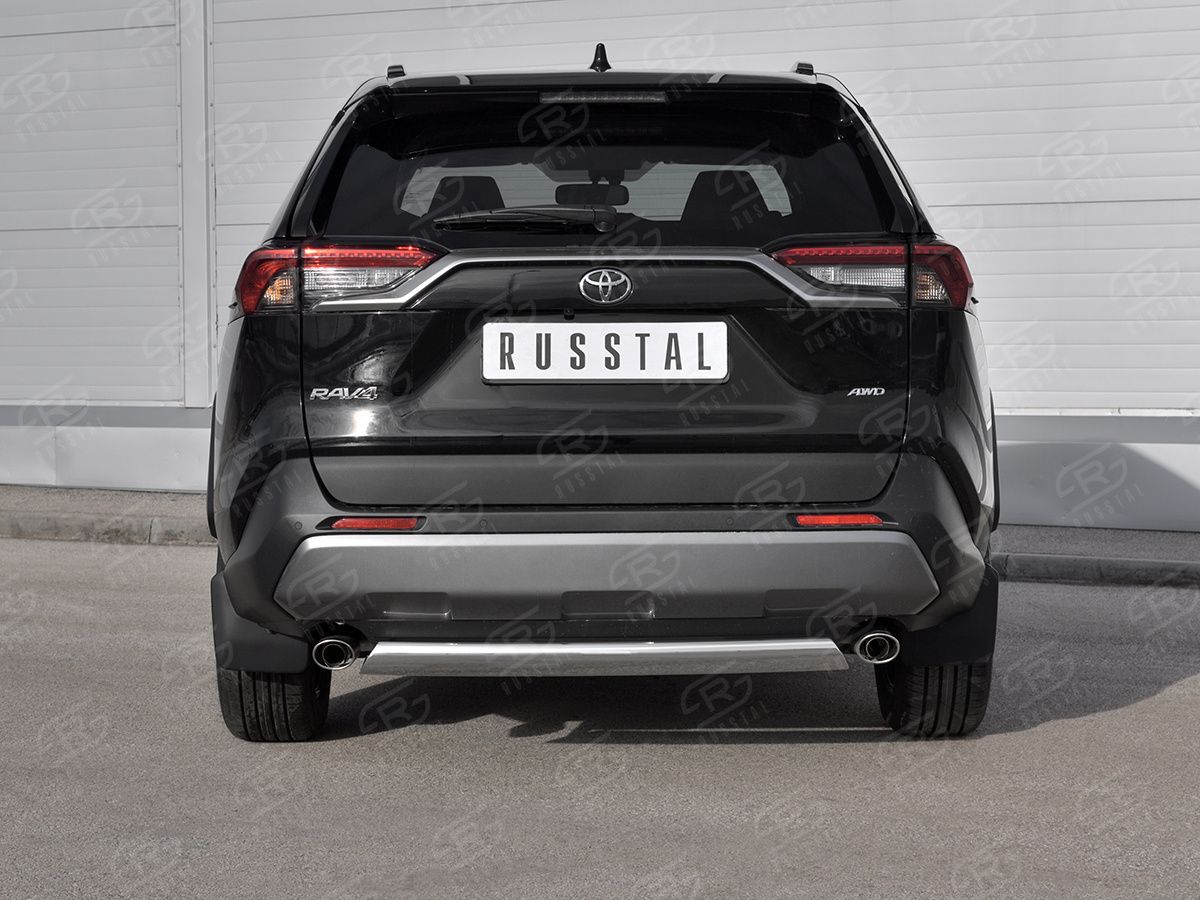 Защита RusStal заднего бампера d75х42 (дуга) для Toyota RAV4 V 2019-2026. Артикул TR4Z-003368